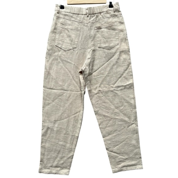 Bond Linen Blend High-Waist Pants Women’s Medium Coastal Capsule Wardrobe Chic - Picture 2 of 5